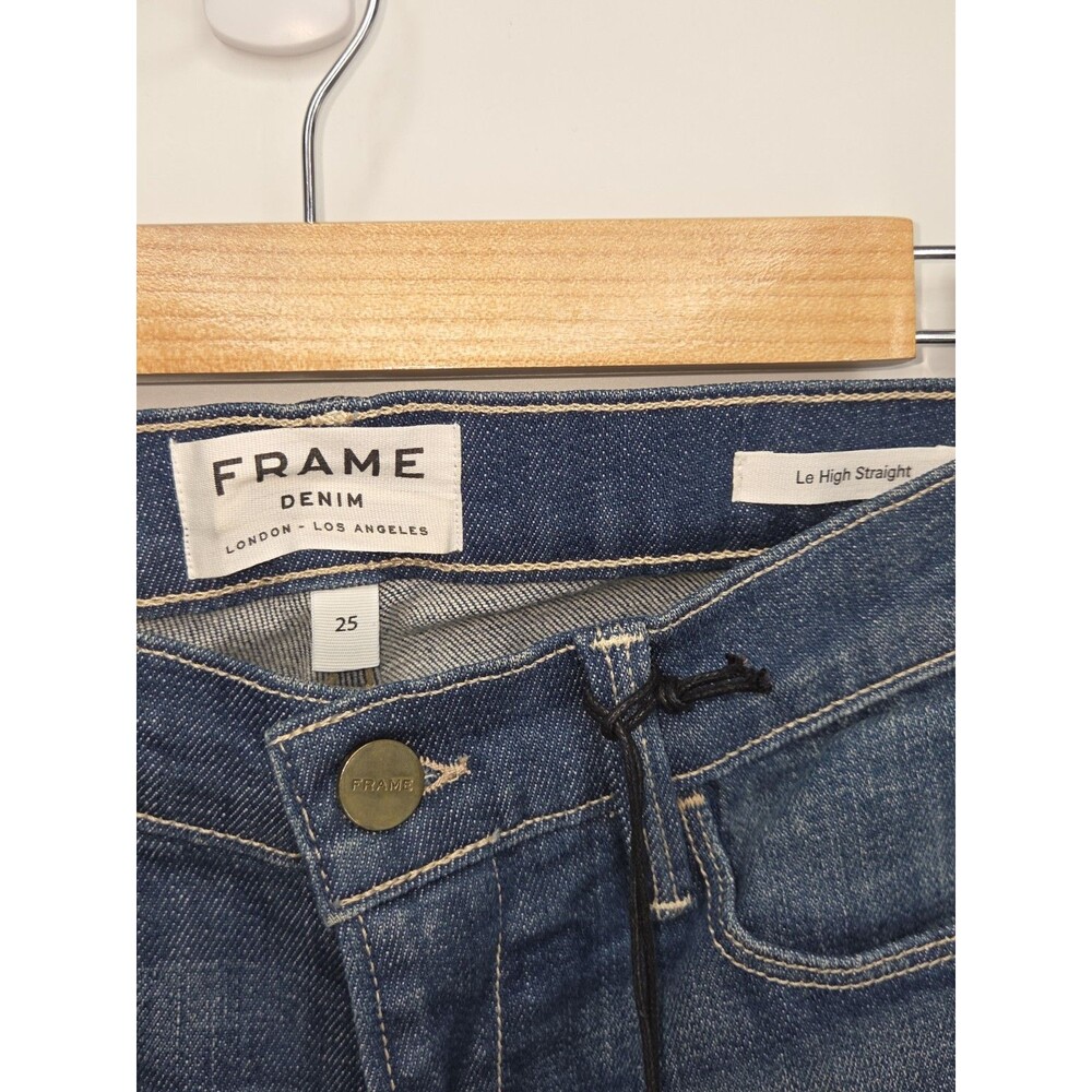 New Frame Demin Womens Le High Straight Blue Jeans Washington Wash Size 25x27 - Picture 3 of 4
